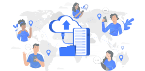 Cloud storage illustration for cloud storage vs cloud backup | Zmanda