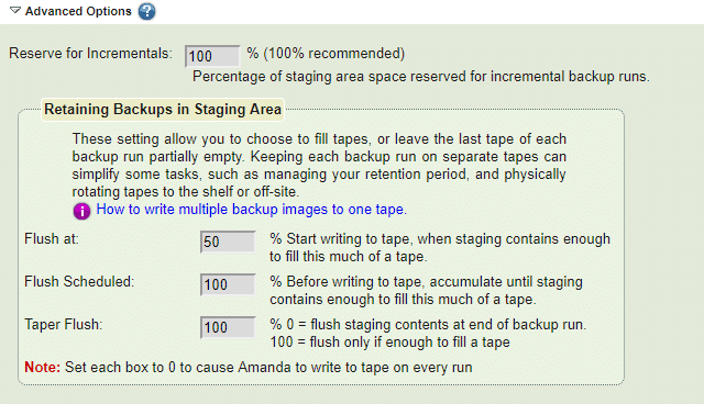 Retaining Backups in Staging Area