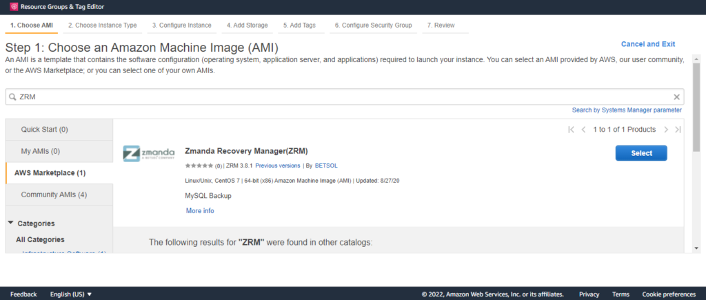 Choosing an Amazon Machine Image (AMI) for AWS S3 backup | Zmanda