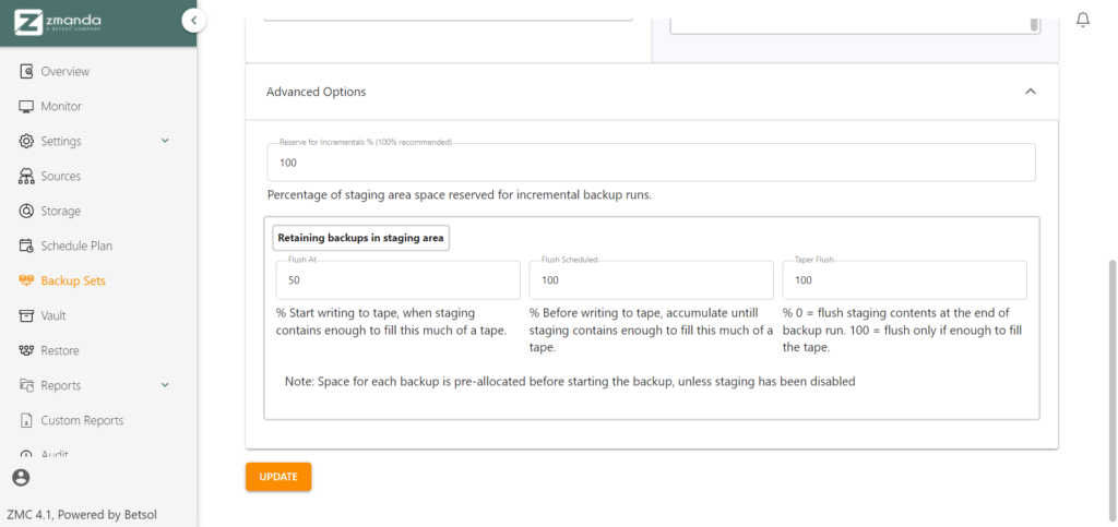 Configure Staging | Zmanda