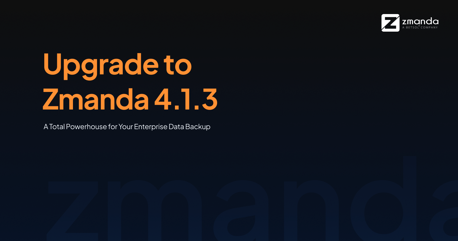 Upgrade to Zmanda 4.1.3 | Data Backup
