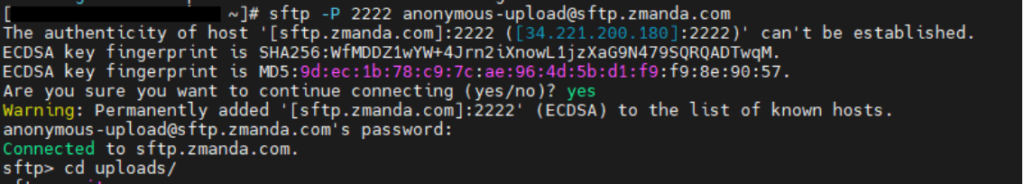 С помощью команды «cd uploads»| Zmanda