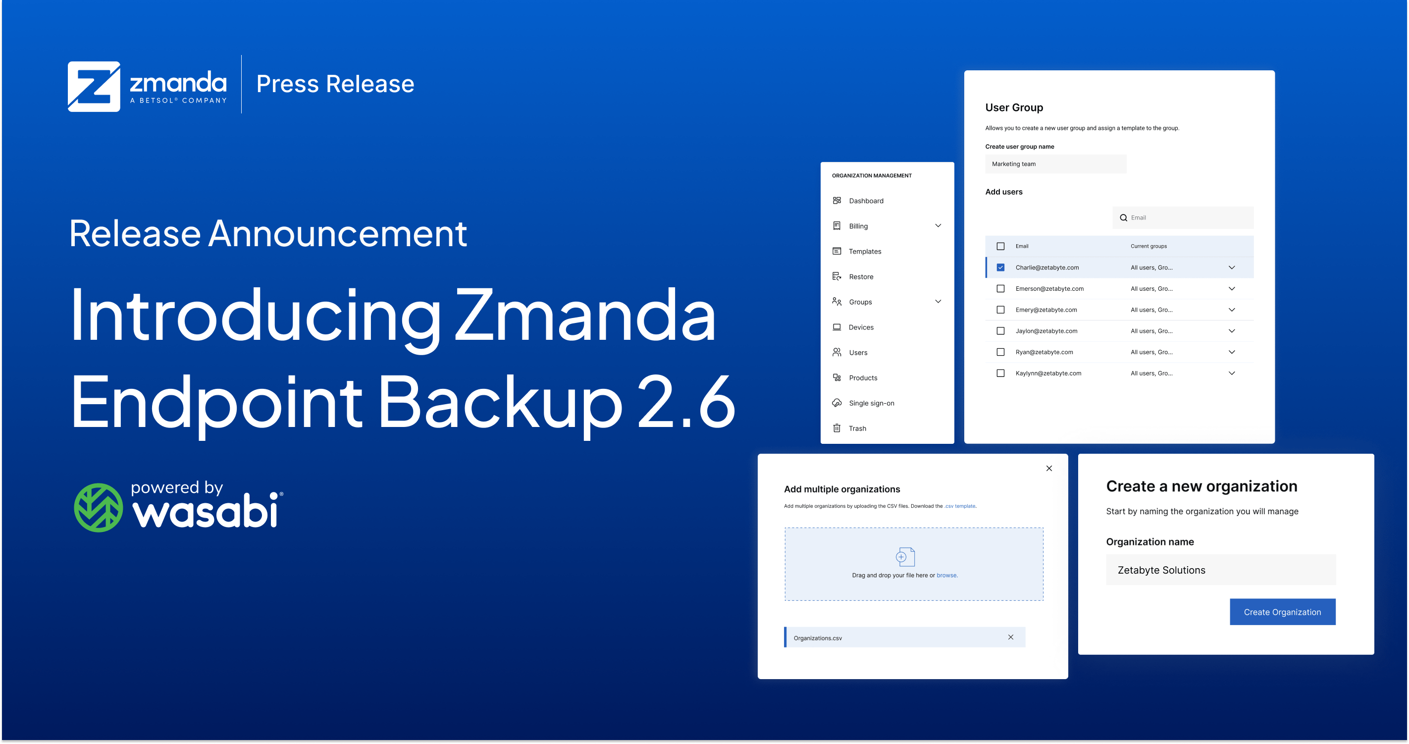 zmanda エンドポイントのバックアップ