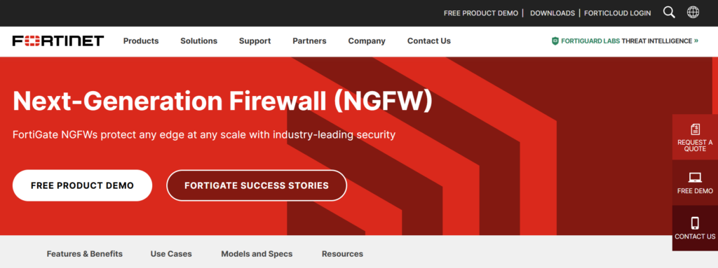 Enterprise Data Protection - Fortinet NGFW homepage