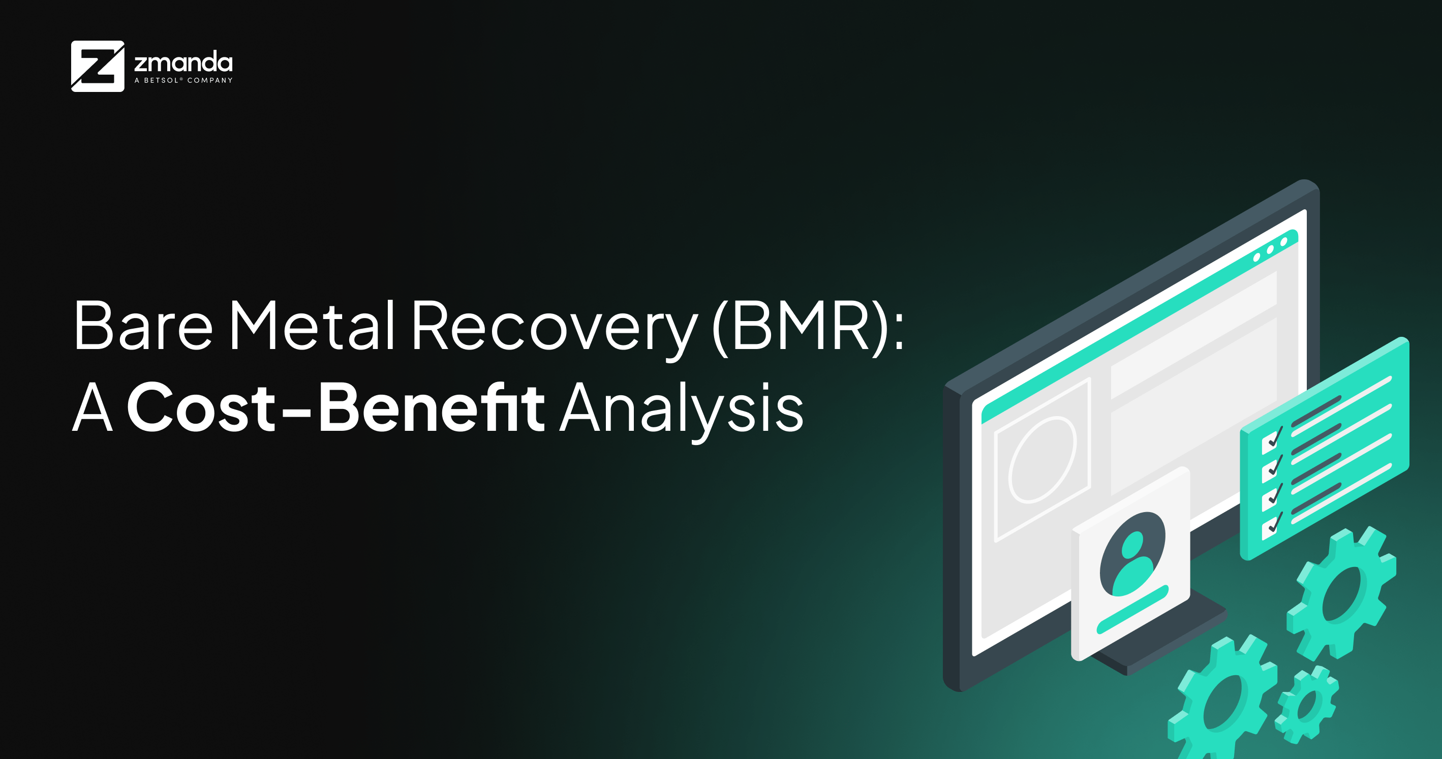 An image with server image and text on it that says: Bare metal restore: A cost benefit analysis