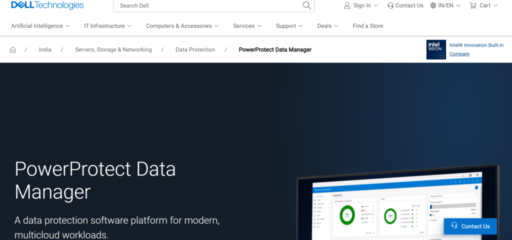 Dell PowerProtect dashboard