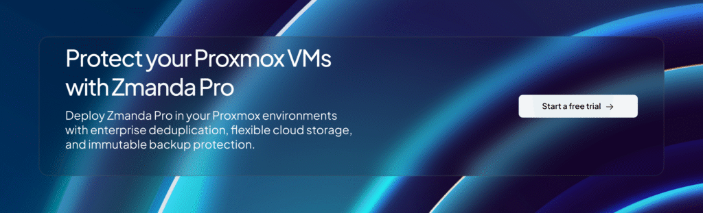 Zmanda Pro Proxmox backup | CTA
