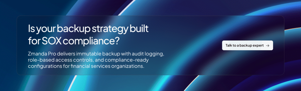 Zmanda Pro SOX compliance backup | CTA